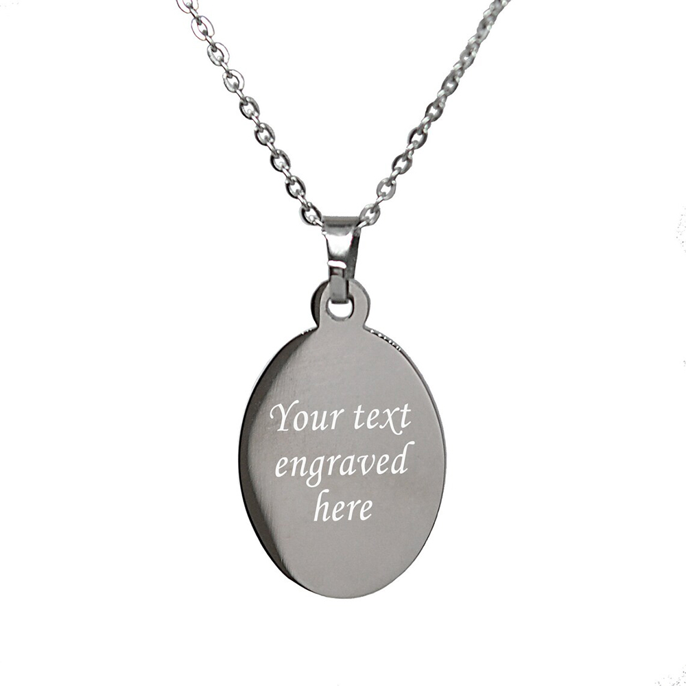 Photo Engraved Oval Necklace